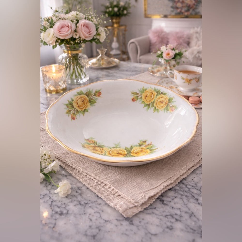 Vintage Royal Albert “Tea Rose” Oval Serving Bowl – Bone China, England